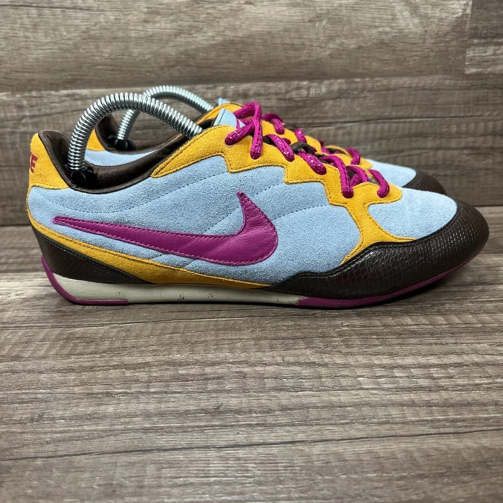 Nike Sprint Leather Suede Blue Purple Yellow Womens Size 7 314448-481 Sneakers